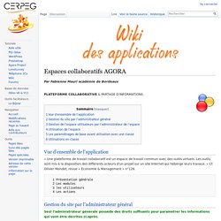 Espaces collaboratifs AGORA — Applications