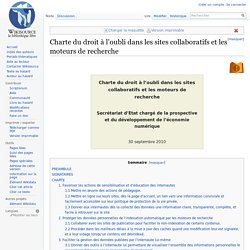 Charte du droit à l’oubli dans les sites collaboratifs et les moteurs de recherche