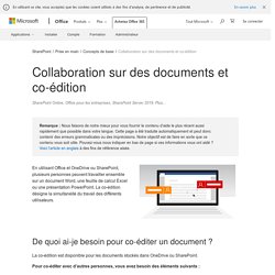 Collaboration sur des documents et co-édition