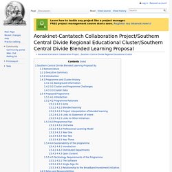 Aorakinet-Cantatech Collaboration Project/Southern Central Divide Regional Educational Cluster/Southern Central Divide Blended Learning Proposal