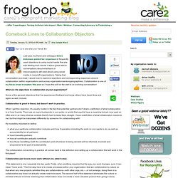 Comeback Lines to Collaboration Objectors - Online Fundraising, Advocacy, and Social Media - frogloop