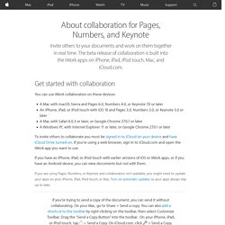 About collaboration for Pages, Numbers, and Keynote