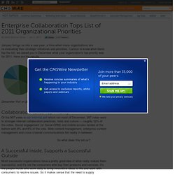 Enterprise Collaboration Tops List of 2011 Organizational Priorities