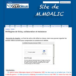 H4-Régime de Vichy, collaboration et résistance - Site de M.Moalic