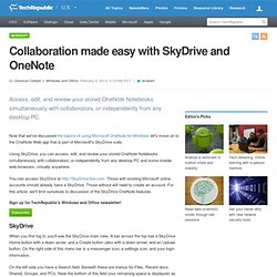 Collaboration made easy with SkyDrive and OneNote