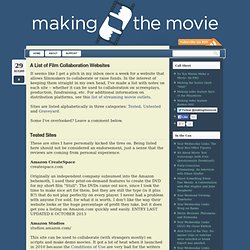 A List of Film Collaboration Websites « Making the Movie