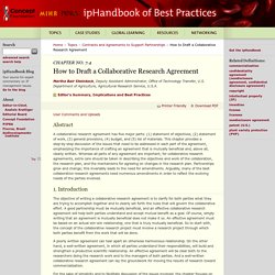 How to Draft a Collaborative Research Agreement