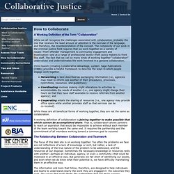 Collaborative Justice: How to Collaborate
