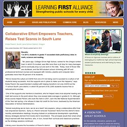 Collaborative Effort Empowers Teachers, Raises Test Scores in South Lane