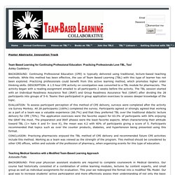 Team-Based Learning Collaborative - Poster Abstracts: Innovations