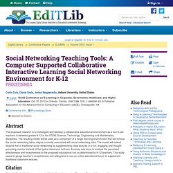 ITLib Digital Library → Social Networking Teaching Tools: A Computer Supported Collaborative Interactive Learning Social Networking Environment for K-12