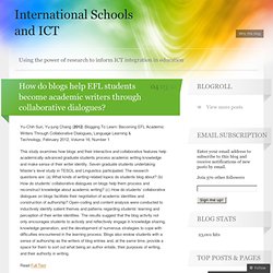 How do blogs help EFL students become academic writers through collaborative dialogues