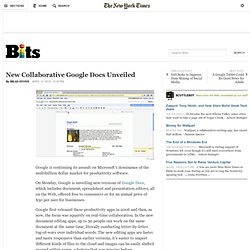 New Collaborative Google Docs Unveiled - Bits Blog