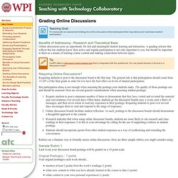 Teaching with Technology Collaboratory - Grading Online Discussions
