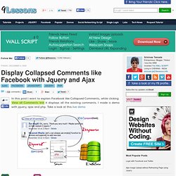 Display Collapsed Comments like Facebook with Jquery and Ajax