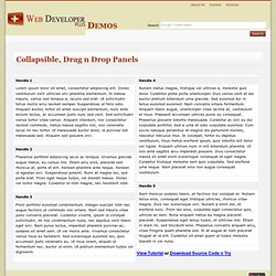 Collapsible Drag Drop Panels - Web Developer Plus Demos