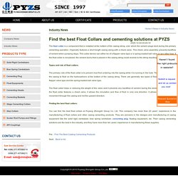 Find the best Float Collars and cementing solutions at PYZS