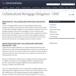 Collateralized Mortgage Obligation (CMO) Definition