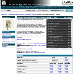 Collected Public Domain Works of H. P. Lovecraft : H. P. Lovecraft