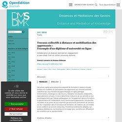 Travaux collectifs à distance et mobilisation des apprenants : l’exemple d’un diplôme d’université en ligne