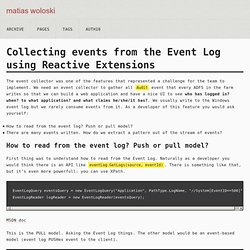 Collecting events from Event Log using Rx