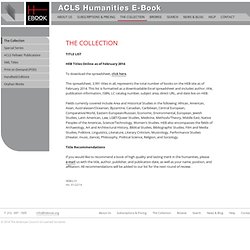 ACLS Humanities E-Book:Title List