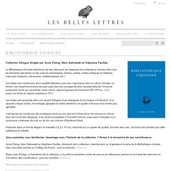 Collection Bibliothèque chinoise - Les Belles Lettres