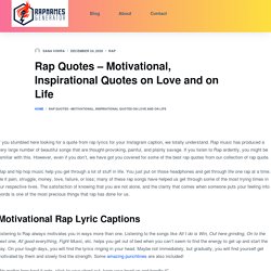 Best Rap Quote Collection: Rap Lyric Captions on Love, Life, Motivation