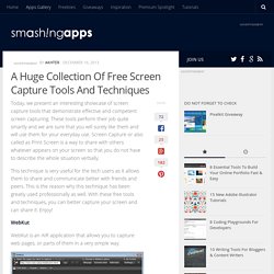 Collection Of Free Screen Capture Tools And Techniques