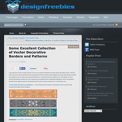 Some Excellent Collection of Vector Decorative Borders and Patterns