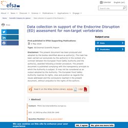 EFSA 04/05/20 Data collection in support of the Endocrine Disruption (ED) assessment for non‐target vertebrates