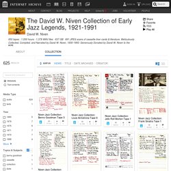 The David W. Niven Collection of Early Jazz Legends, 1921-1991 : Free Audio : Download & Streaming