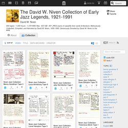 The David W. Niven Collection of Early Jazz Legends, 1921-1991 : Free Audio : Download & Streaming