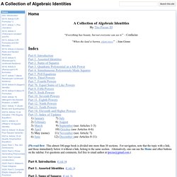 A Collection of Algebraic Identities