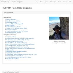 A Collection Of Interesting Rails Snippets