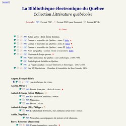 Collection Littérature québécoise