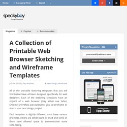 A Collection of Printable Web Browser Sketching and Wireframe Templates