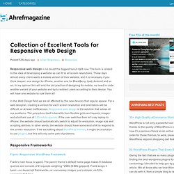 Collection of Excellent Tools for Responsive Web Design