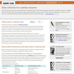 Data collection for usability research