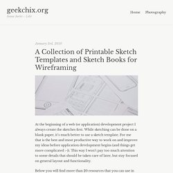 A Collection of Printable Sketch Templates and Sketch Books for Wireframing