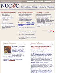 National Union Catalog of Manuscript Collections (NUCMC), Celebrating Fifty Years, 1959-2009, Library of Congress