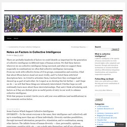 Notes on Factors in Collective Intelligence