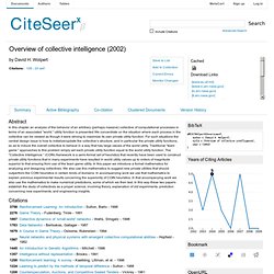 Overview of collective intelligence