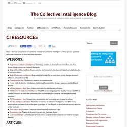 CI Resources - The Collective Intelligence Blog