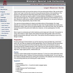 Midnight Special Law Collective - Materials & Resources - Legal Observer Guide