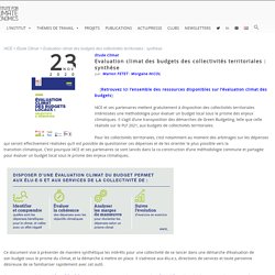 Evaluation climat des budgets des collectivités territoriales - I4CE