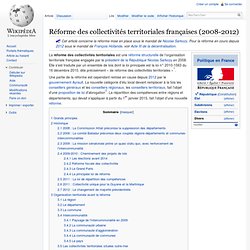 Réforme des collectivités territoriales françaises (2008-2014)