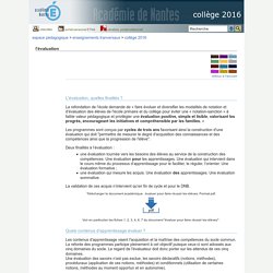 collège 2016 - l'évaluation
