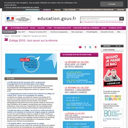 Collège 2016 : tout savoir sur la réforme