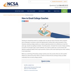 How to email college coaches